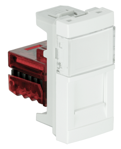 Módulo con Conector Hembra RJ45 Cat. 6 blanco
