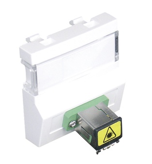 Módulo con Adaptador para Conectores de Fibra Óptica SC APC Simplex blanco