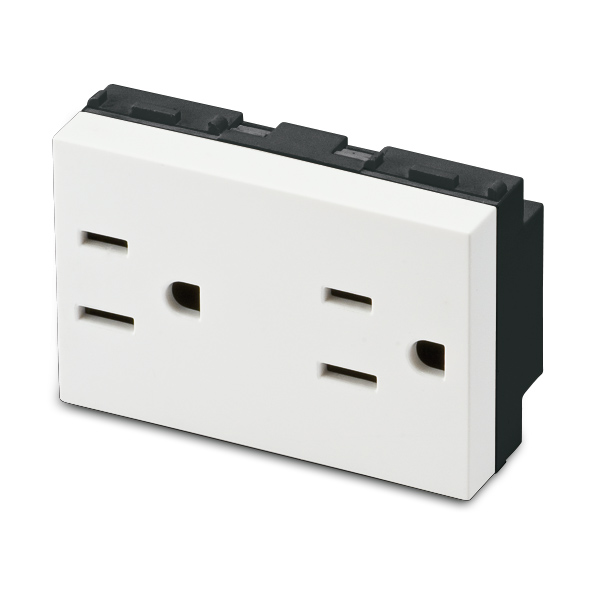 Toma Doble Americana 2P+T 127V 15A con Protección blanco