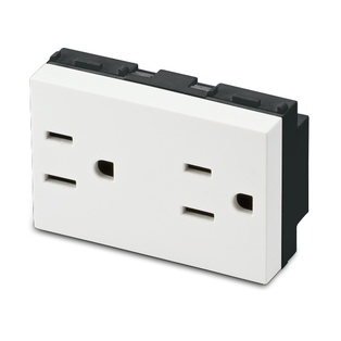 Toma Doble Americana 2P+T 127V 15A con Protección blanco