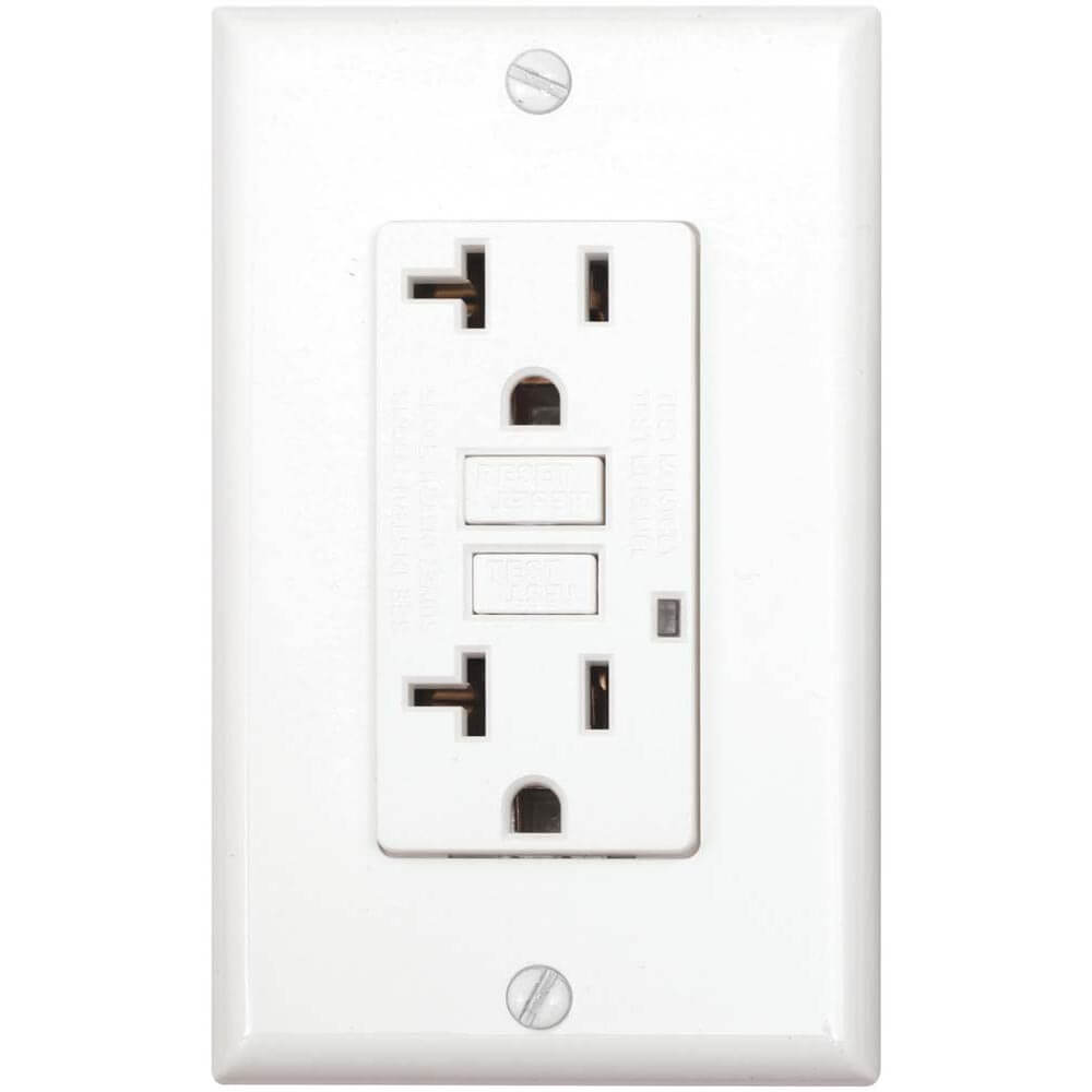 Toma Doble 2P+T 127V 20A GFCI con Protección  blanco