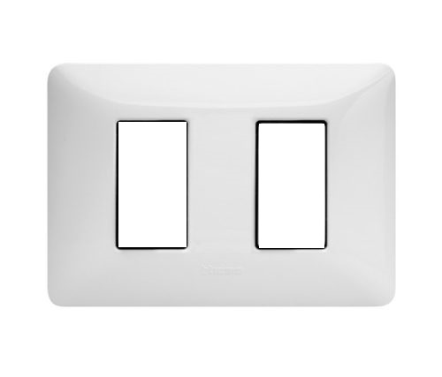 Placa para 2 modulos blanca